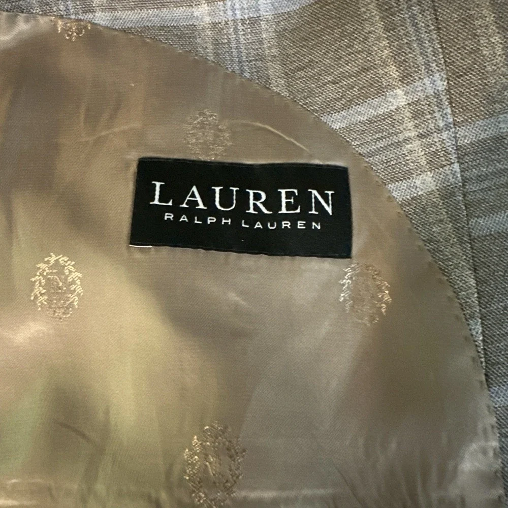Lauren Ralph Lauren Men UltraFlex Plaid Sports Coat Blazer‎ Tan Blue Jacket 50R